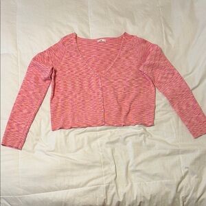 BP Vibrant Pink and Orange Knit Crop Top
